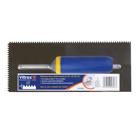 Vitrex QEP 11 in. W X 4-1/2 in. L Stainless Steel V Notched Trowel 49917